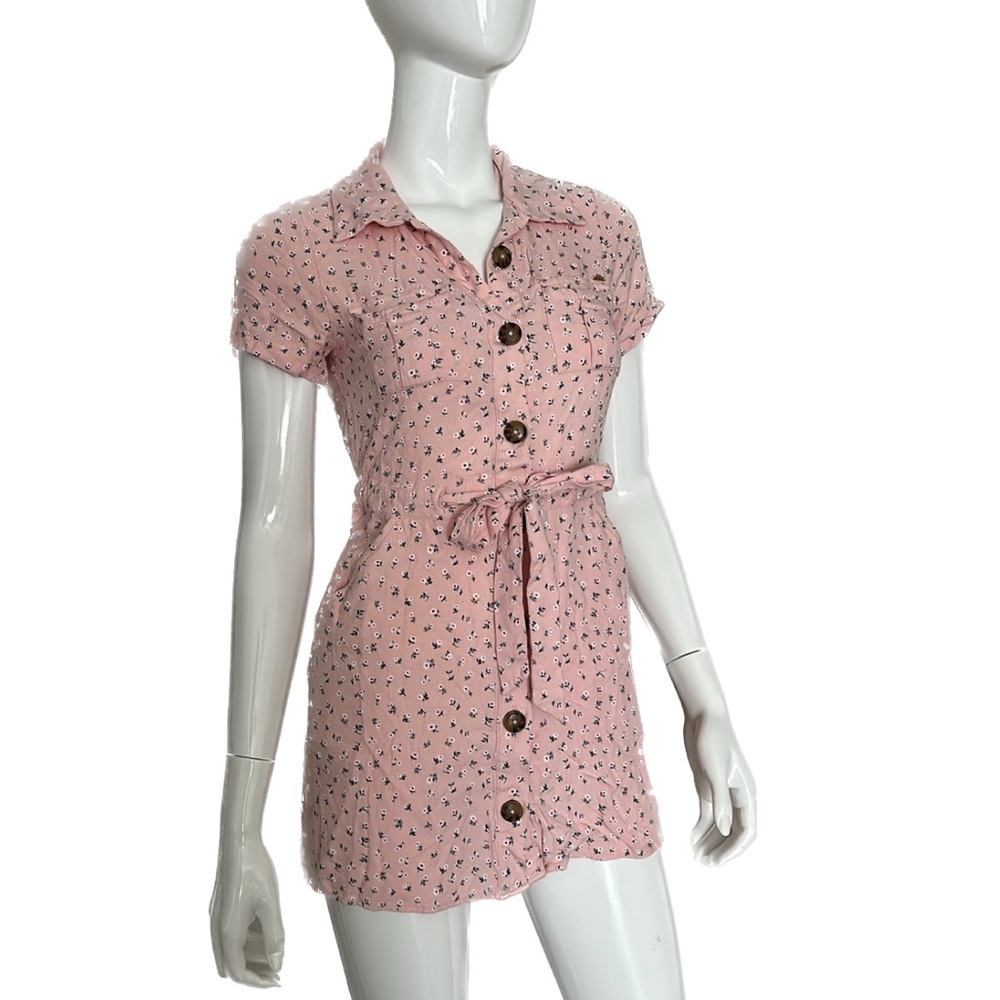 guess : baby pink floral mini dress